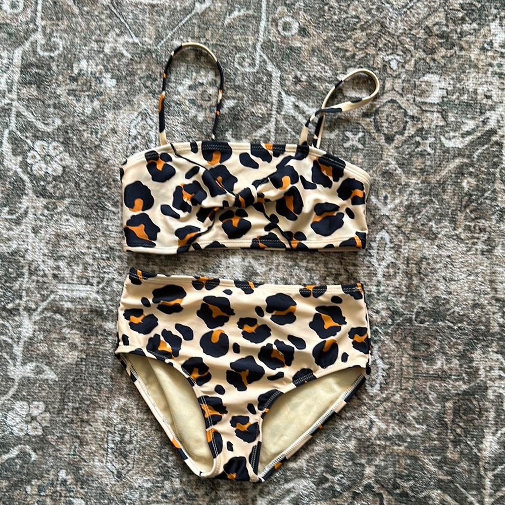 Girls Art Class size M 7/8 Leopard Print Bikini Set